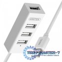 Hub 4x USB 2.0, Y-2146, 1x Lad.tel. biały