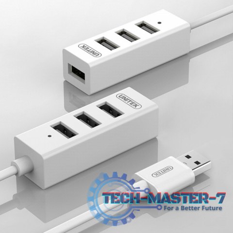 Hub 4x USB 2.0, Y-2146, 1x Lad.tel. biały Hub 4x USB 2.0, Y-2146, 1x Lad.tel. biały