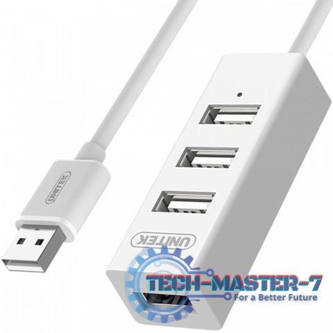 Hub 4x USB 2.0, Y-2146, 1x Lad.tel. biały Hub 4x USB 2.0, Y-2146, 1x Lad.tel. biały