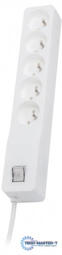 Listwa przeciwprzepięciowa ZX 510, 1L, 3,0m, biała