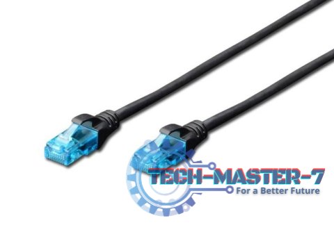 Patch cord RJ45-RJ45 kat.5e U/UTP AWG 26/7 PVC 0,25m czarny