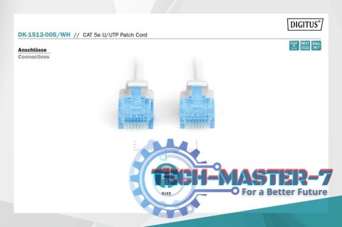 Patch cord U/UTP kat.5e PVC 0,5m Biały Patch cord U/UTP kat.5e PVC 0,5m Biały