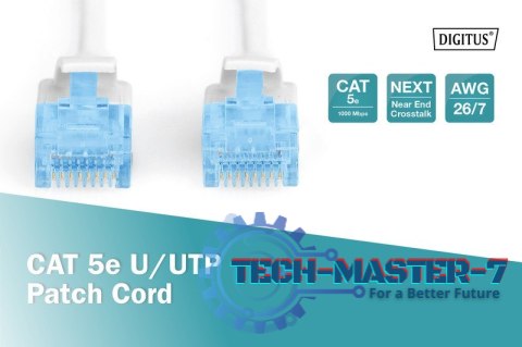 Patch cord U/UTP kat.5e PVC 0,5m Biały Patch cord U/UTP kat.5e PVC 0,5m Biały