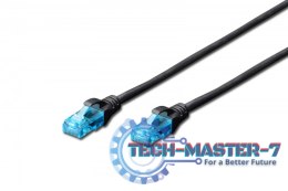 Patch cord U/UTP kat.5e PVC 10m Czarny