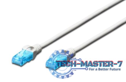 Patch cord U/UTP kat.5e PVC 1m Biały