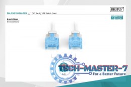 Patch cord U/UTP kat.5e PVC 1m Biały
