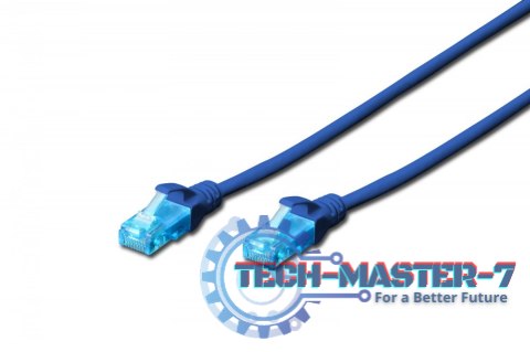 Patch cord U/UTP kat.5e PVC 1m niebieski