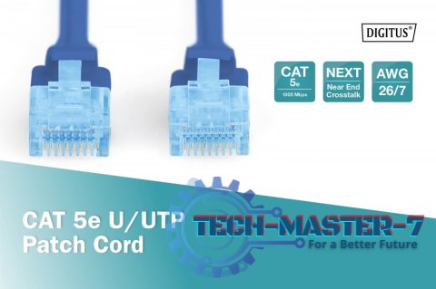 Patch cord U/UTP kat.5e PVC 3m niebieski Patch cord U/UTP kat.5e PVC 3m niebieski