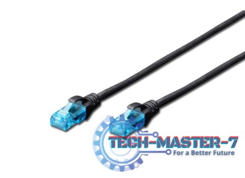 Patch cord U/UTP kat.5e PVC 5m czarny
