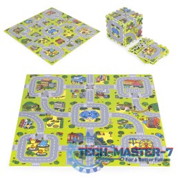 Duża mata piankowa EVA dla dzieci Miasto 90,5x90,5 cm 21 el. ECOTOYS ECOTOYS