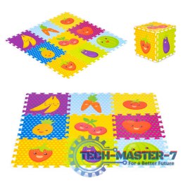 Mata piankowa dla dzieci owoce puzzle 9 elementów 86x86cm IPLAY IPLAY