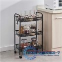 Metalowy regał mobliny łazienkowy z 3 półkami kółka czarny ModernHome ModernHome