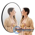 Okrągłe lustro ścienne 50 cm wiszące nowoczesne czarna rama aluminium ModernHome ModernHome