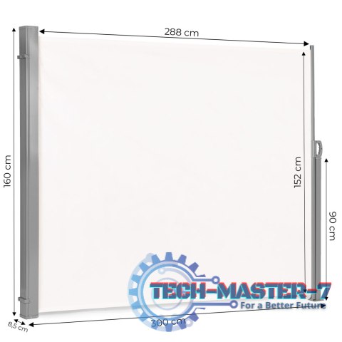 Składana markiza 300x160 cm boczna roleta parawan do ogrodu na taras beżowa ModernHome Składana markiza 300x160 cm boczna roleta parawan do ogrodu na taras beżowa ModernHome