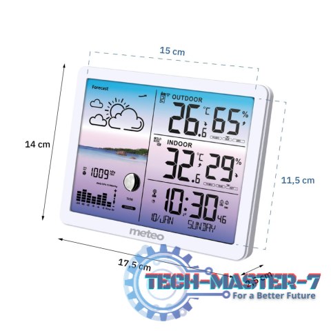 Stacja pogodowa METEO SP107 biała METEO Stacja pogodowa METEO SP107 biała METEO