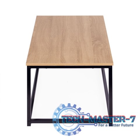 Stół kawowy ława duży brązowy blat metalowy stelaż ModernHome ModernHome Stół kawowy ława duży brązowy blat metalowy stelaż ModernHome ModernHome