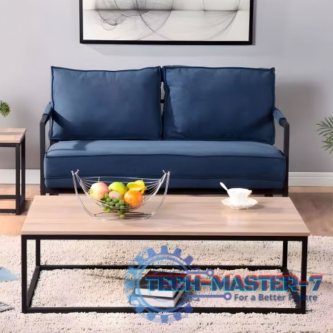 Stół kawowy ława duży brązowy blat metalowy stelaż ModernHome ModernHome Stół kawowy ława duży brązowy blat metalowy stelaż ModernHome ModernHome