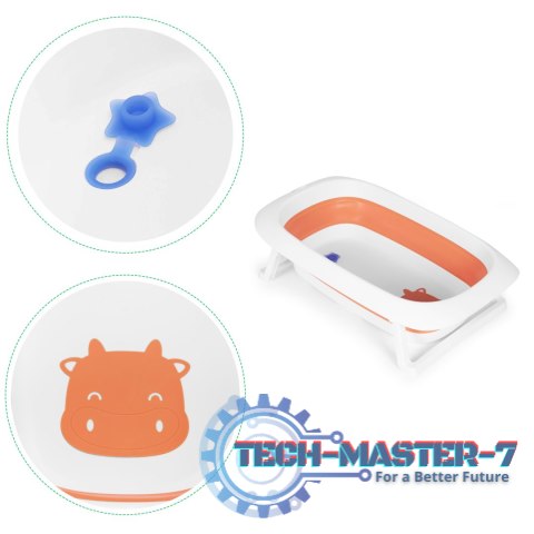 Wanienka dla dzieci wanna pomarańczowa składana z odpływem 81 cm - Krówka ECOTOYS ECOTOYS Wanienka dla dzieci wanna pomarańczowa składana z odpływem 81 cm - Krówka ECOTOYS ECOTOYS