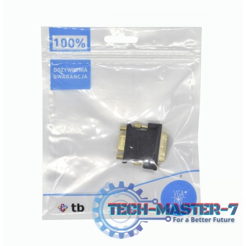 Adapter DVI M - VGA F pozłacany, 24+5/15 pin Adapter DVI M - VGA F pozłacany, 24+5/15 pin