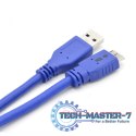 Kabel USB 3.0-Micro 0,5 m. niebieski