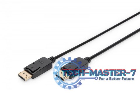 Kabel połączeniowy DisplayPort z zatrzaskami 4K 60Hz UHD Typ DP/DP M/M czarny 1m