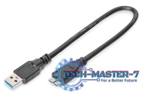 Kabel połączeniowy USB 3.1 Gen.1 SuperSpeed 5Gbps Typ USB A/microUSB B M/M czarny 0,25m