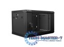 Szafa instalacyjna wisząca 19'' 6U 600X450mm czarna (drzwi szklane)