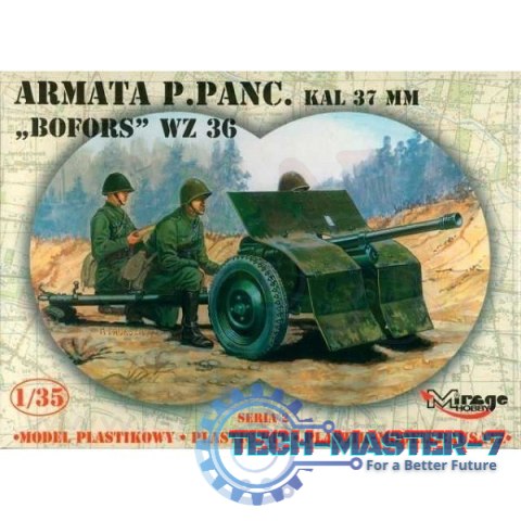 Model plastikowy Armata przeciw pancerna 37mm Bofors WZ.36