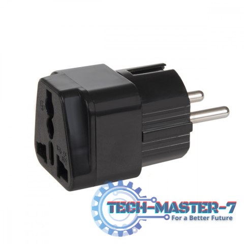 Adapter gniazdo UK na wtyk EU uniwersalny MCE155 Czarny