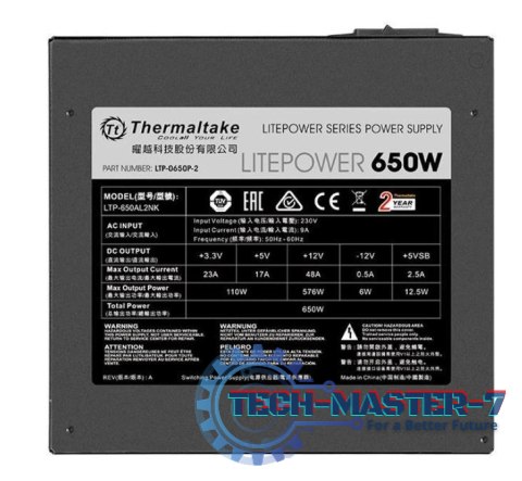 Litepower II Black 650W (Active PFC, 2xPEG, 120mm, Single Rail) Litepower II Black 650W (Active PFC, 2xPEG, 120mm, Single Rail)