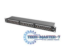 Patch Panel 24 Port 1U Kat.6 czarny ekranowany