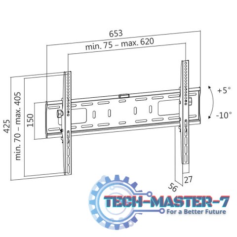 Uchwyt ścienny LCD/LED VESA, 37-70', max. 50kg Uchwyt ścienny LCD/LED VESA, 37-70', max. 50kg