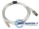 Kabel USB 2.0 AM-BM 3M Ferryt przezroczysty