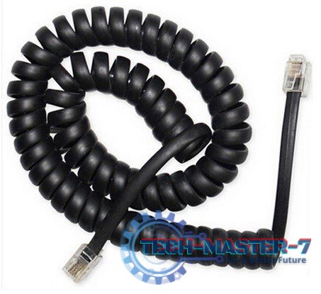 Kabel spiralny tel RJ10/4P4C/2m/Czarny