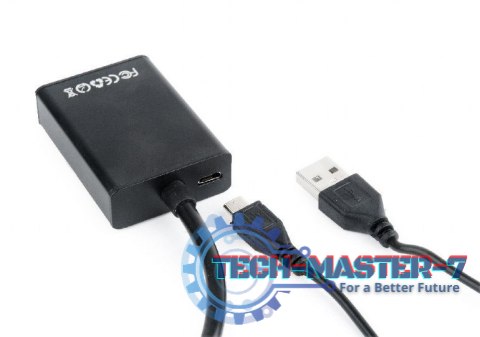 Konwerter VGA do HDMI 15 cm czarny Konwerter VGA do HDMI 15 cm czarny