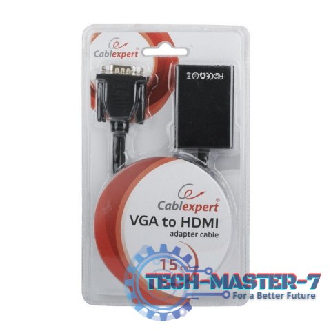 Konwerter VGA do HDMI 15 cm czarny Konwerter VGA do HDMI 15 cm czarny