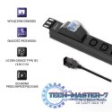 Listwa zasilająca do Rack 19cali | circuit breaker | 1U | 10A | PDU | 8xIEC C13 | 2m