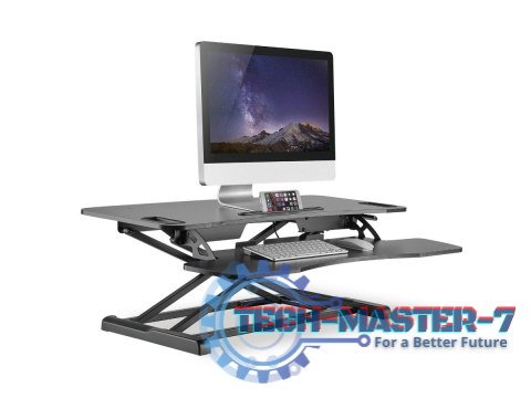 Ergonomiczna nakładka na biurko, powierzchnia robocza: 950x615x106-460mm, regulowana, czarna Ergonomiczna nakładka na biurko, powierzchnia robocza: 950x615x106-460mm, regulowana, czarna