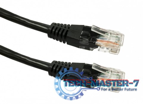 Kabel Patchcord miedziany kat. 5e RJ45 UTP 1m czarny