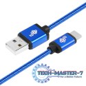 Kabel USB-USB C 1.5m niebieski sznurek