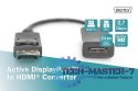 Kabel adapter DisplayPort z zatrzaskiem 1080p 60Hz FHD Typ DP/HDMI A M/Ż 0,2m Czarny