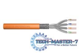 Kabel teleinformatyczny instalacyjny DIGITUS kat.7, S/FTP, Dca, drut, AWG 23/1, LSOH, 100m, pomarańczowy
