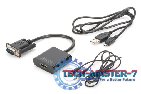 Konwerter/adapter audio-video VGA do HDMI, 1080p FHD, z audio 3.5mm MiniJack Konwerter/adapter audio-video VGA do HDMI, 1080p FHD, z audio 3.5mm MiniJack