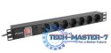 Listwa zasilająca Rack PDU 19" 1U 10A 7X SCHUKO 2m czarny C14