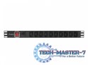 Listwa zasilająca Rack PDU 19 cali 1U 10A 10X IEC C13 2m C14 czarna