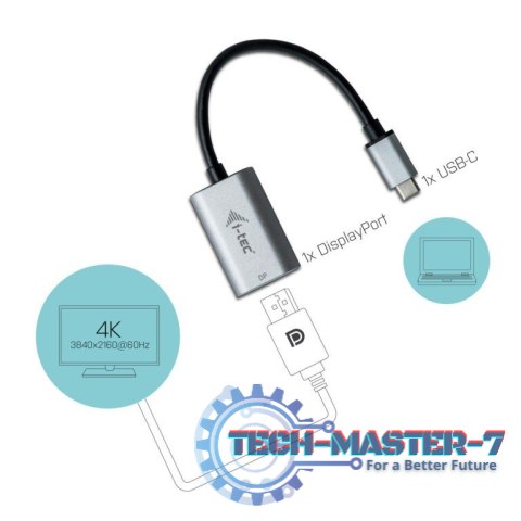 Adapter USB-C 3.1 Display Port 60 Hz Metal Adapter USB-C 3.1 Display Port 60 Hz Metal