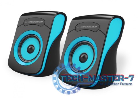 Głośniki FLAMENCO 2.0 USB czarno-niebieskie