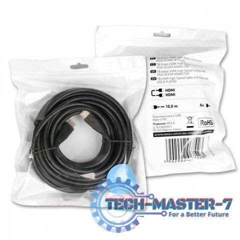Kabel HDMI v2.0 10m. pozłacany Kabel HDMI v2.0 10m. pozłacany