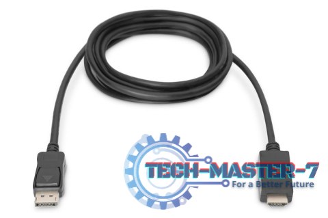 Kabel adapter DisplayPort 1.2 z zatrzaskiem 4K 60Hz UHD Typ DP/HDMI A M/M czarny 2m Kabel adapter DisplayPort 1.2 z zatrzaskiem 4K 60Hz UHD Typ DP/HDMI A M/M czarny 2m