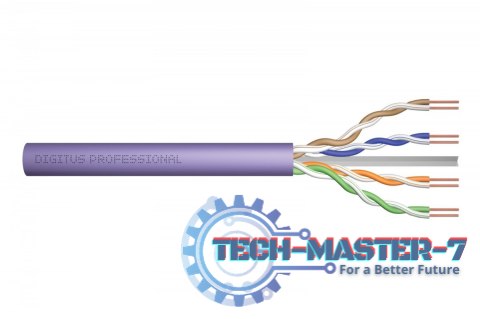 Kabel teleinformatyczny instalacyjny kat.6, U/UTP, Eca, drut, AWG 24/1, PVC, 305m, fioletowy, karton